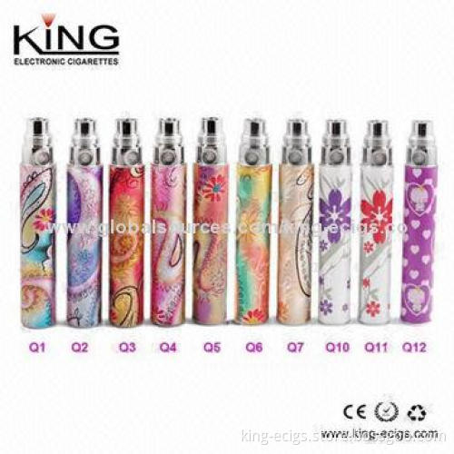 Fashionable Floral Designs Electronic Cigarette Battery, KE-EGO-Q with 650/900/1,100mAh